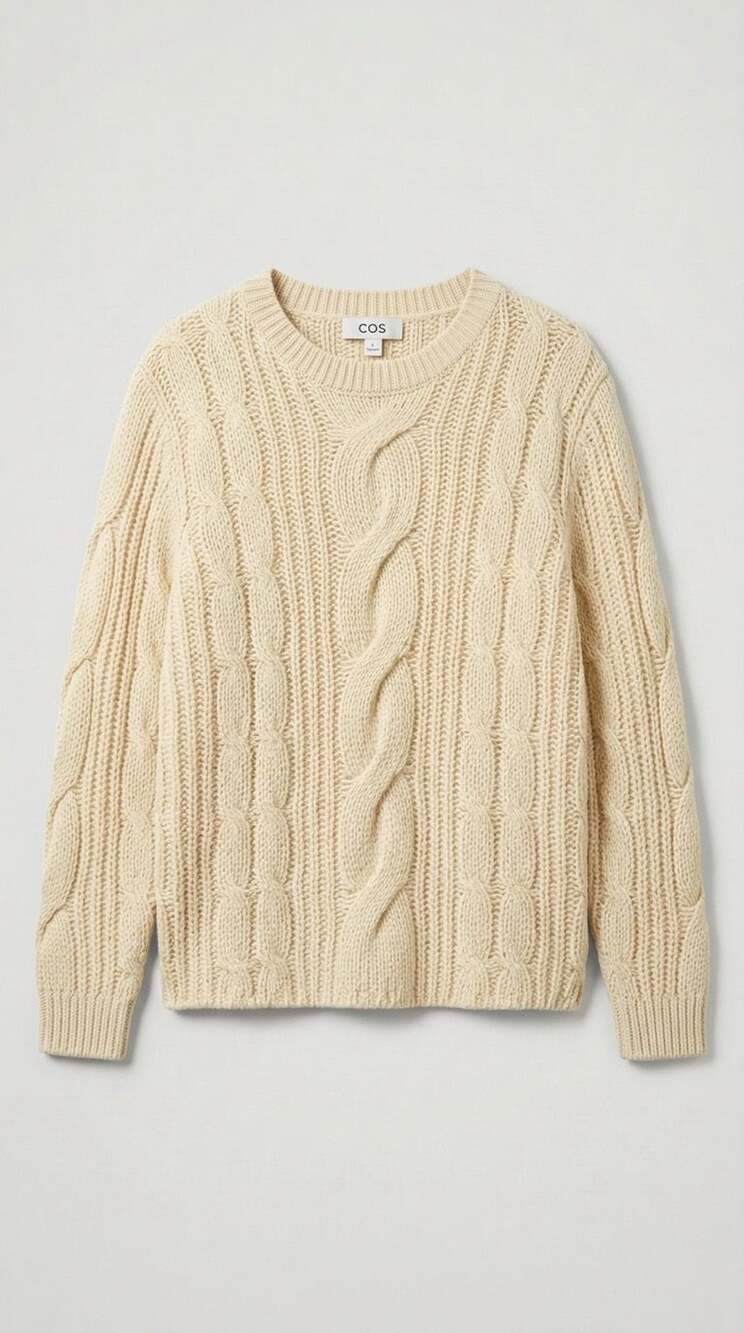 Forever 21 Cable Knit Sweater Size S Cream